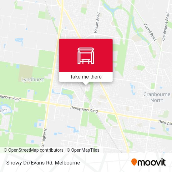 Snowy Dr/Evans Rd map