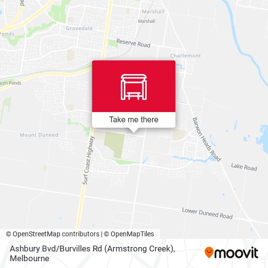 Ashbury Bvd / Burvilles Rd (Armstrong Creek) map