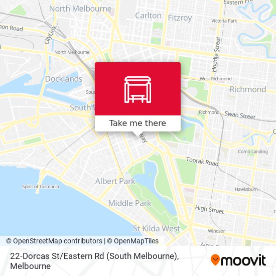 Mapa 22-Dorcas St / Eastern Rd (South Melbourne)