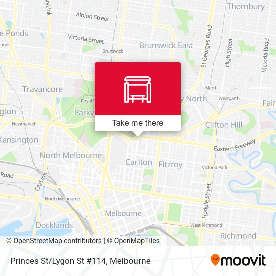 Princes St/Lygon St #114 map