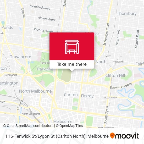 116-Fenwick St / Lygon St (Carlton North) map