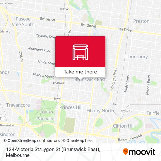 124-Victoria St / Lygon St (Brunswick East) map