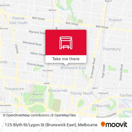 Mapa 125-Blyth St / Lygon St (Brunswick East)