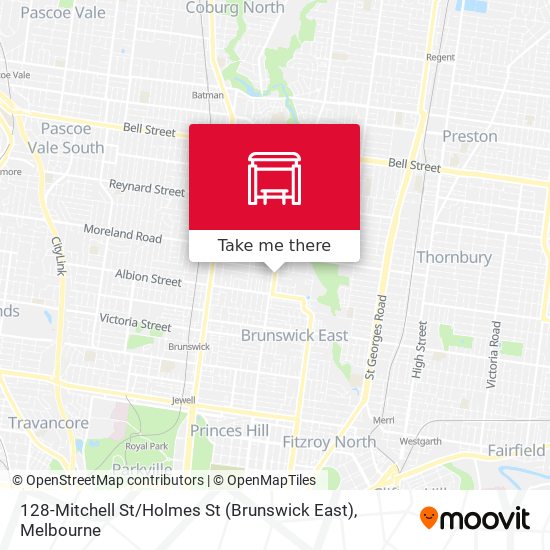 128-Mitchell St / Holmes St (Brunswick East) map