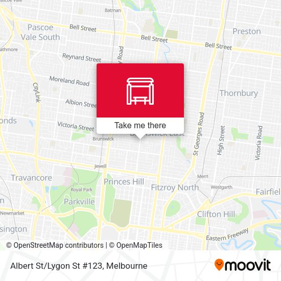 Albert St/Lygon St #123 map