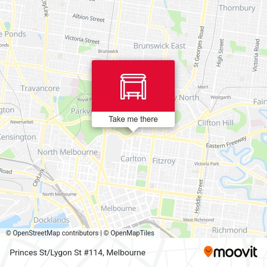 Princes St/Lygon St #114 map