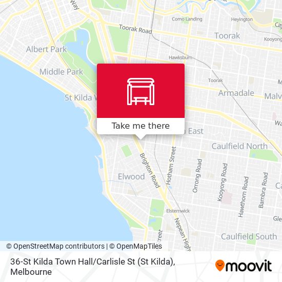 36-St Kilda Town Hall / Carlisle St map