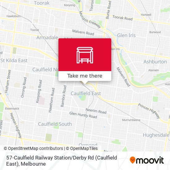 57-Caulfield Railway Station / Derby Rd (Caulfield East) map