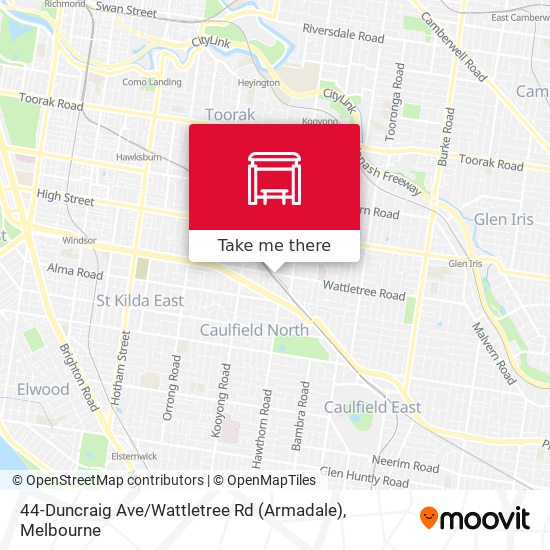 44-Duncraig Ave / Wattletree Rd (Armadale) map