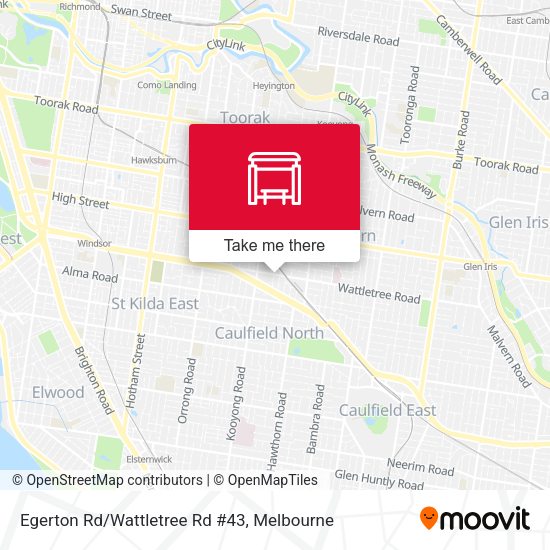 Egerton Rd/Wattletree Rd #43 map