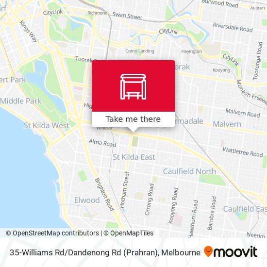 Mapa 35-Williams Rd / Dandenong Rd (Prahran)