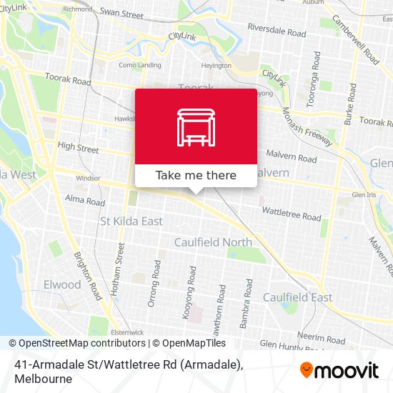 41-Armadale St / Wattletree Rd map