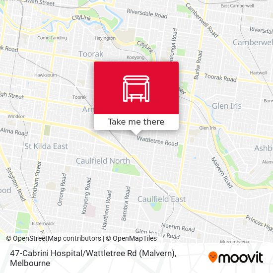 Mapa 47-Cabrini Hospital / Wattletree Rd (Malvern)