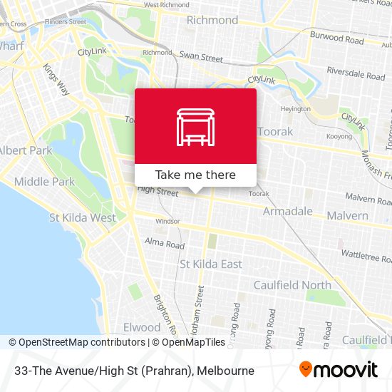 Mapa 33-The Avenue / High St (Prahran)