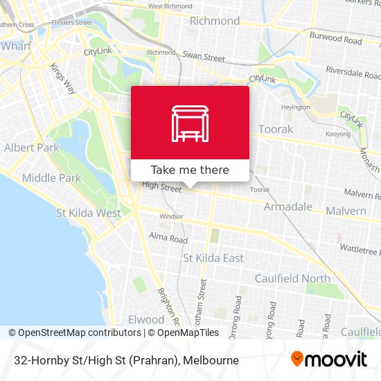 32-Hornby St/High St (Prahran) map