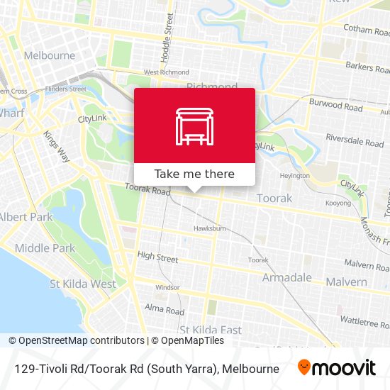 129-Tivoli Rd / Toorak Rd (South Yarra) map