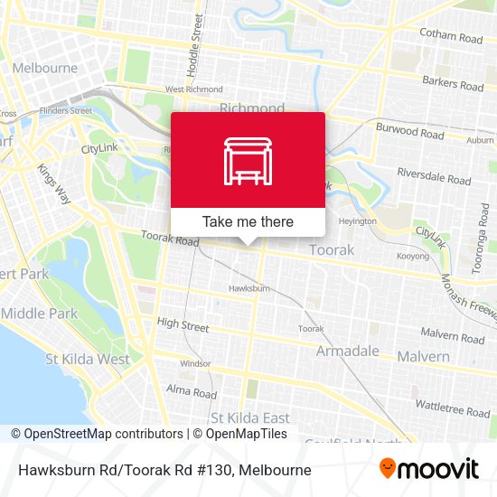 Hawksburn Rd/Toorak Rd #130 map