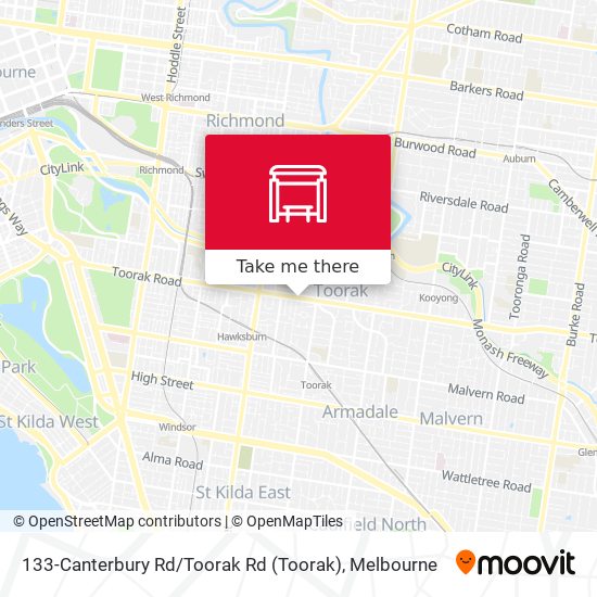 133-Canterbury Rd / Toorak Rd map