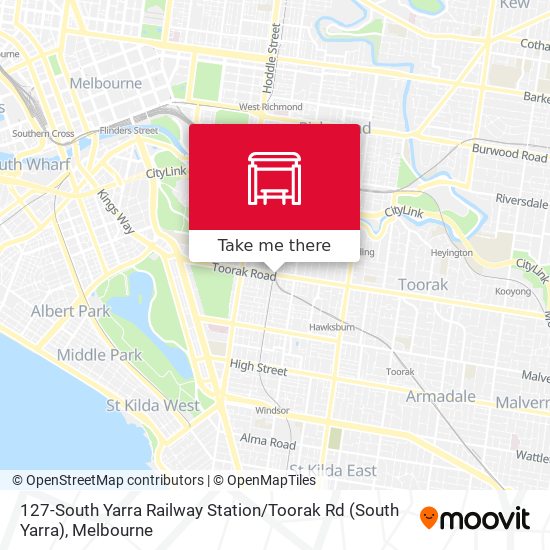 Mapa 127-South Yarra Railway Station / Toorak Rd