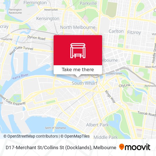 Mapa D17-Merchant St / Collins St (Docklands)
