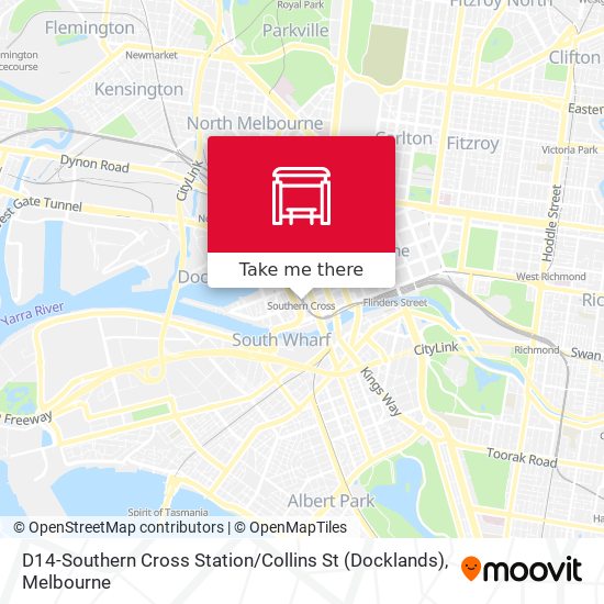 D14-Southern Cross Station / Collins St (Docklands) map