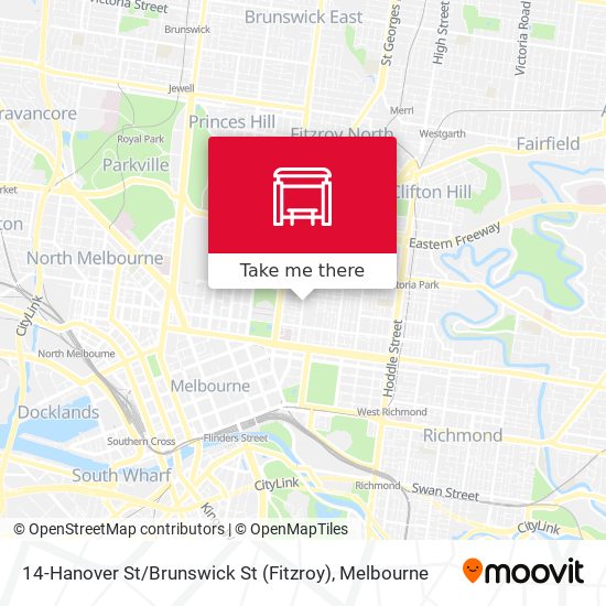 14-Hanover St / Brunswick St (Fitzroy) map