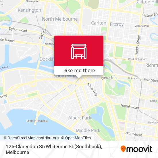 Mapa 125-Clarendon St / Whiteman St (Southbank)