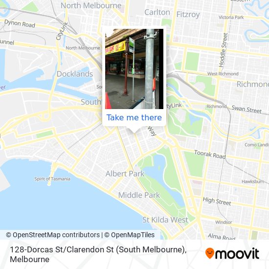 Mapa 128-Dorcas St / Clarendon St (South Melbourne)