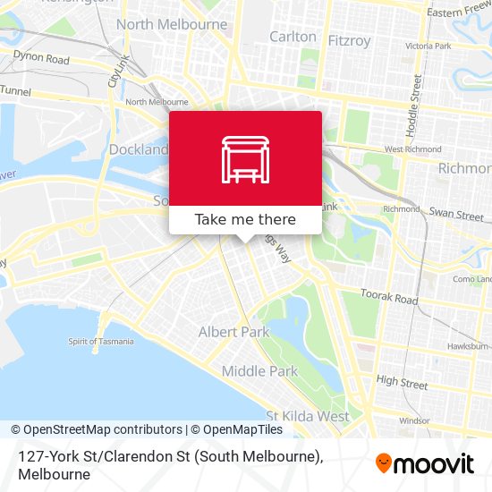 127-York St / Clarendon St (South Melbourne) map