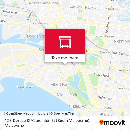 Mapa 128-Dorcas St / Clarendon St (South Melbourne)