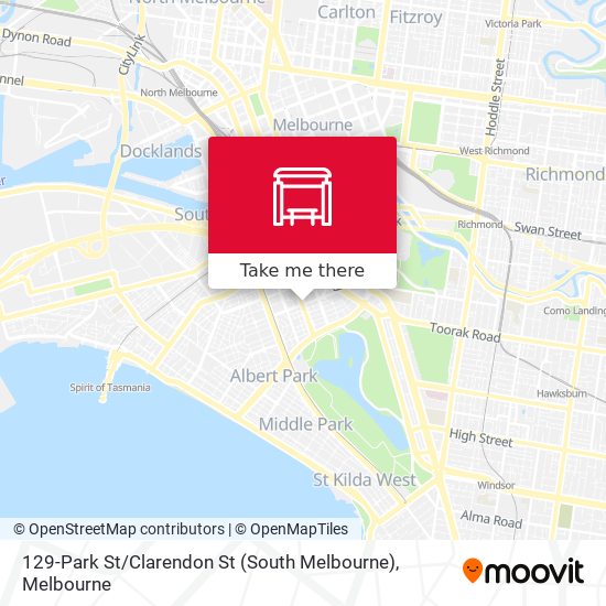 Mapa 129-Park St / Clarendon St (South Melbourne)