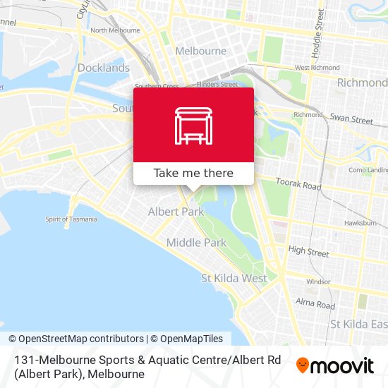 Mapa 131-Melbourne Sports & Aquatic Centre / Albert Rd (Albert Park)