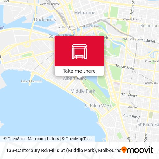 133-Canterbury Rd / Mills St (Middle Park) map