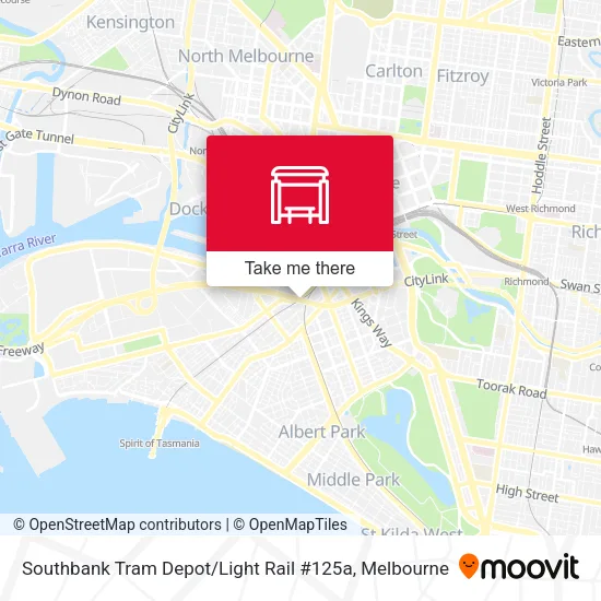 Southbank Tram Depot / Light Rail #125a map