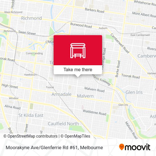 Moorakyne Ave / Glenferrie Rd #61 map