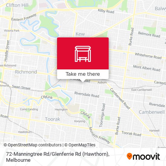 72-Manningtree Rd / Glenferrie Rd (Hawthorn) map