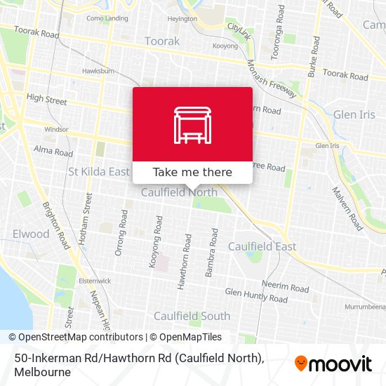 Mapa 50-Inkerman Rd / Hawthorn Rd (Caulfield North)