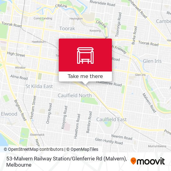 53-Malvern Railway Station / Glenferrie Rd map