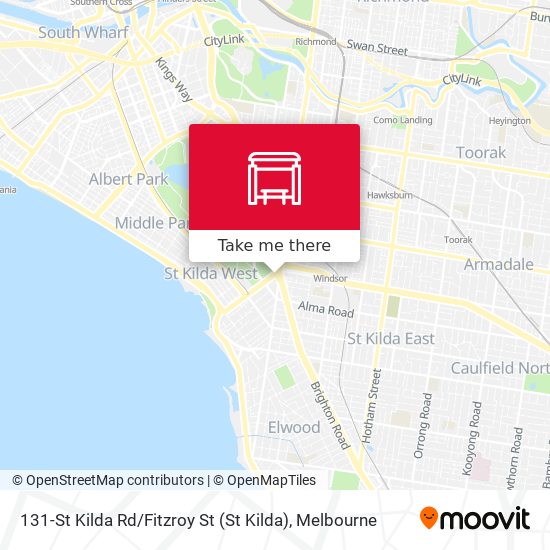 131-St Kilda Rd / Fitzroy St map