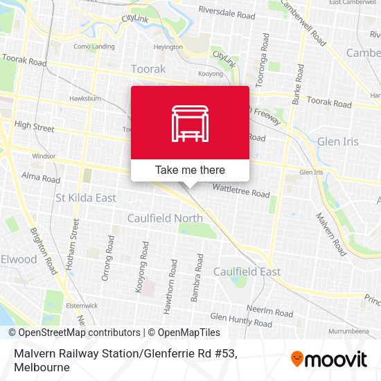 Malvern Railway Station / Glenferrie Rd #53 map
