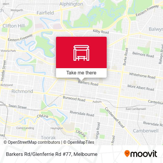 Barkers Rd/Glenferrie Rd #77 map