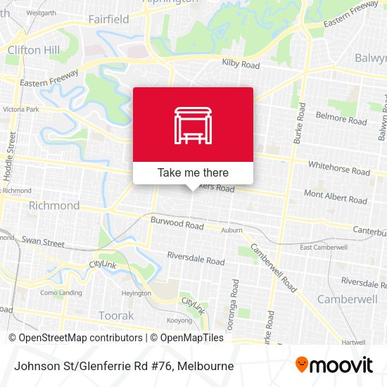 Johnson St/Glenferrie Rd #76 map