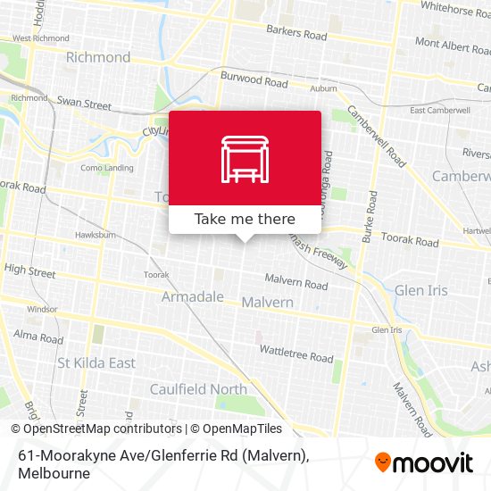 61-Moorakyne Ave / Glenferrie Rd (Malvern) map