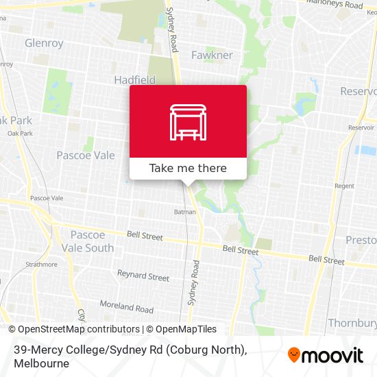 Mapa 39-Mercy College / Sydney Rd (Coburg North)