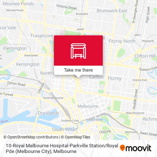 10-Royal Melbourne Hospital-Parkville Station / Royal Pde (Melbourne City) map