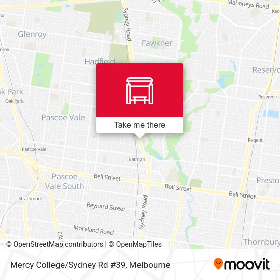 Mercy College/Sydney Rd #39 map