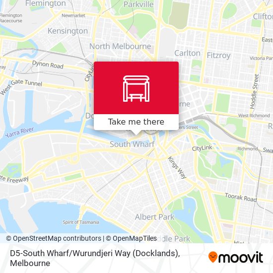 D5-South Wharf / Wurundjeri Way (Docklands) map