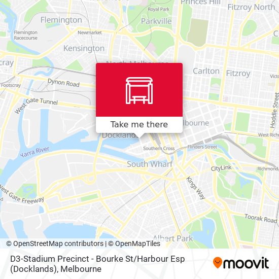 D3-Stadium Precinct - Bourke St / Harbour Esp (Docklands) map