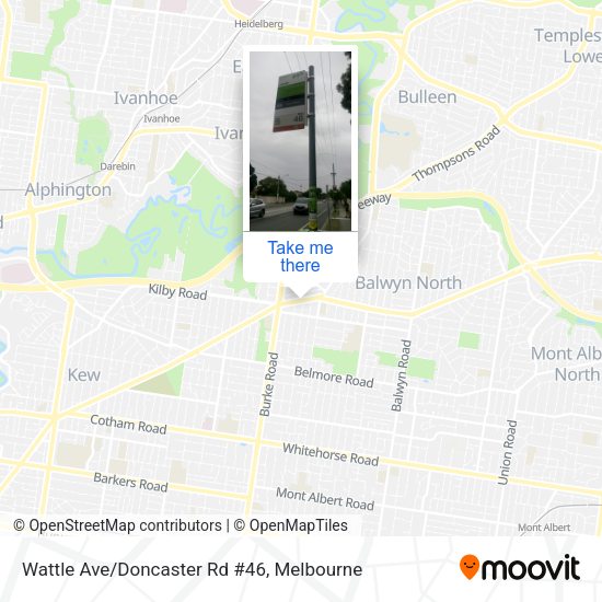 Wattle Ave/Doncaster Rd #46 map