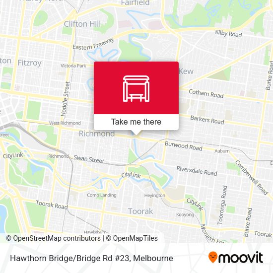 Hawthorn Bridge/Bridge Rd #23 map